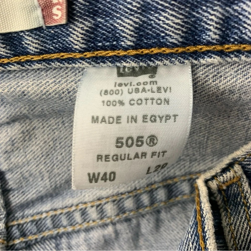 Levis Men Size 40 x 29 Jeans 505 Regular Fit Straight Light Pants Cotton Y2K 05 - Picture 7 of 8